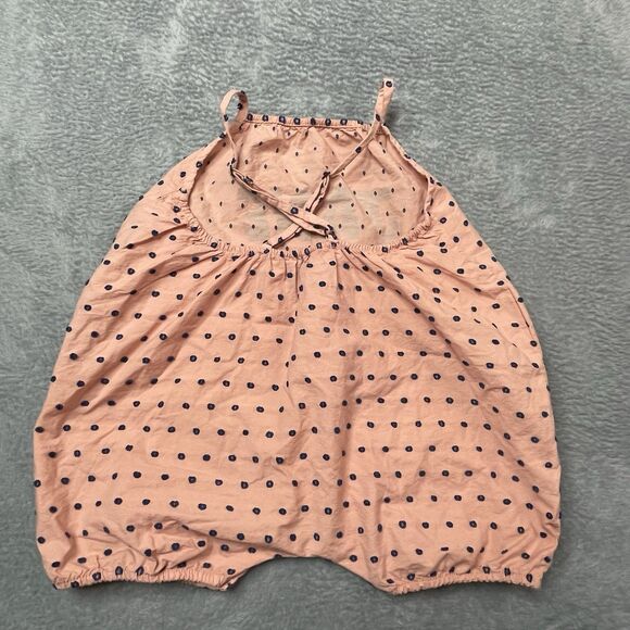 Bobo Chooses Baby Jane Romper Size 12-18 Months Pink And Navy Dot - Picture 7 of 11
